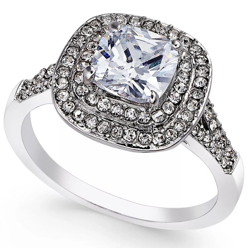 NWT Charter Club silver plated cz ring sz 8 - Picture 6 of 6